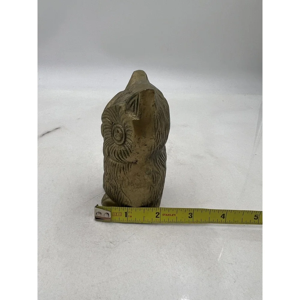 Vintage Brass Owl Figurine Paperweight 4.75